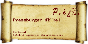 Pressburger Ábel névjegykártya